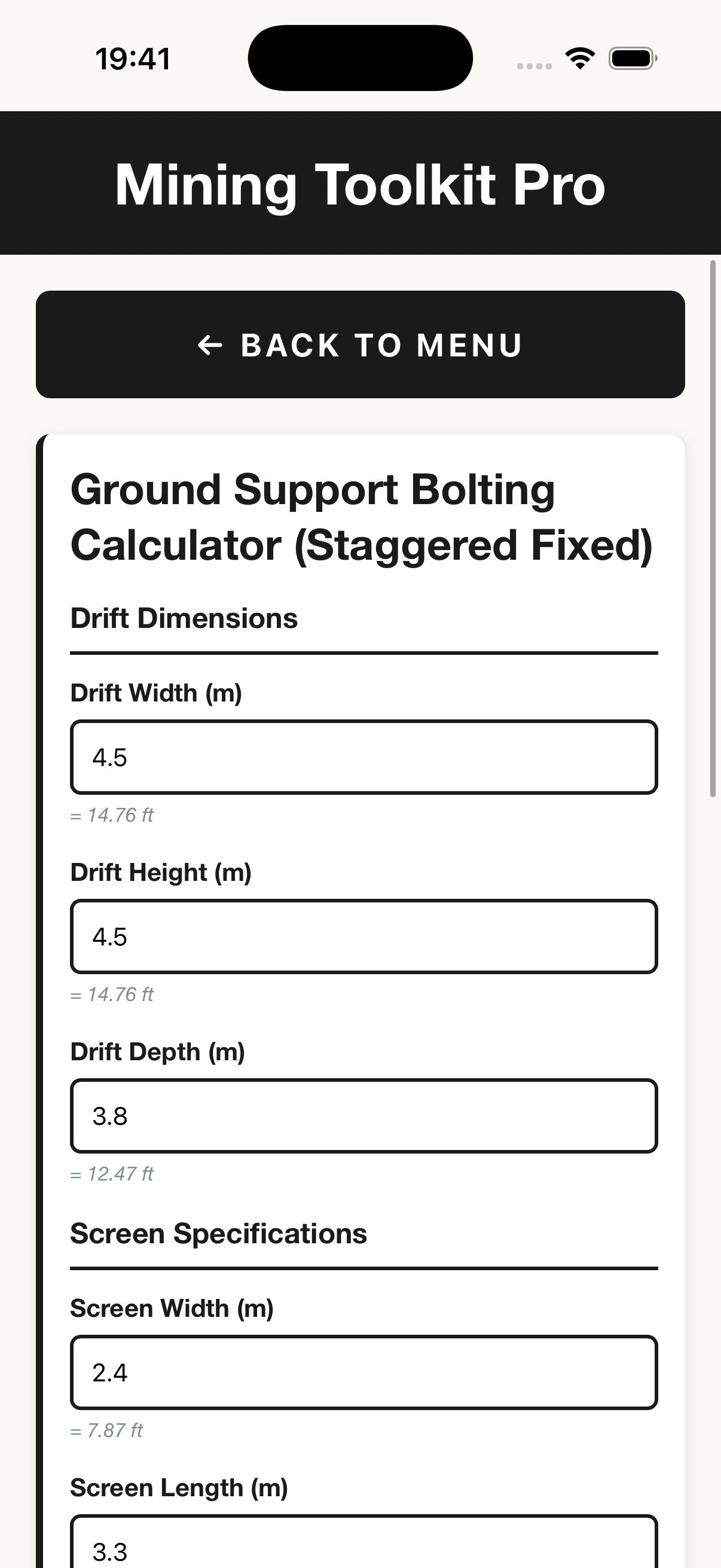 Ground Support Calculator